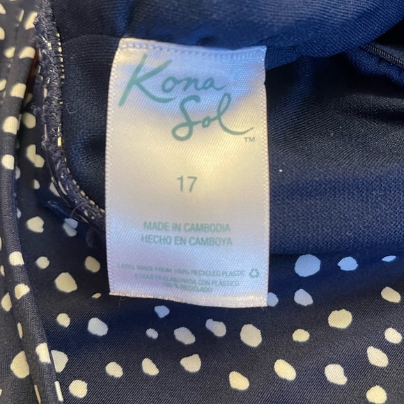 Brand: Kona Sol Women's Polka Dot Ruffle Shoulder One Piece Swimsuit - Picture 10 of 11